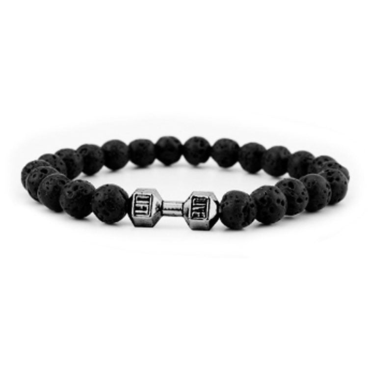 Strength Beaded Stone Band - Black