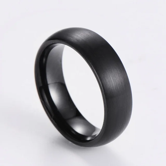 Curved Black Nugget Ring