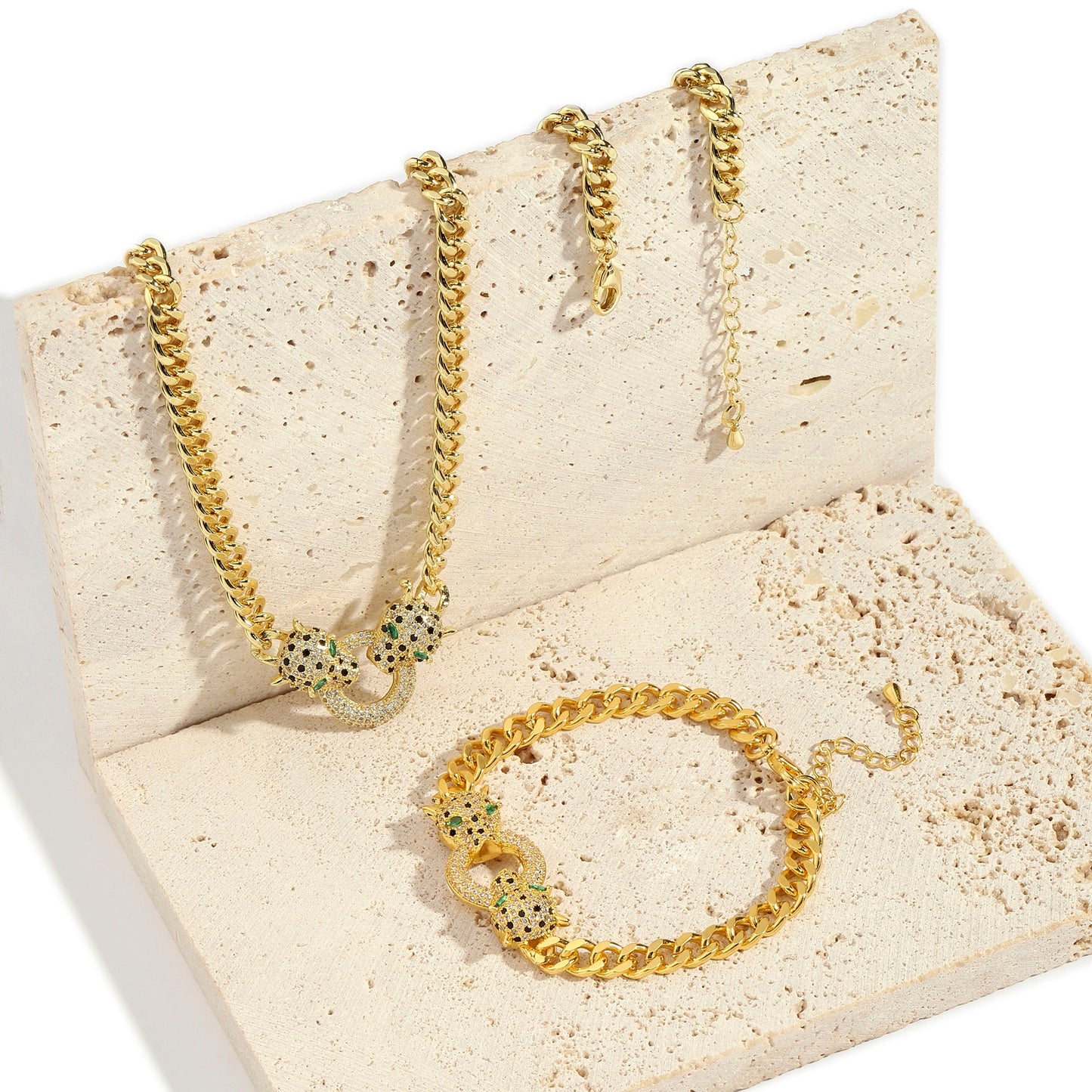 Amara Bracelet and Necklace Combo - Gold