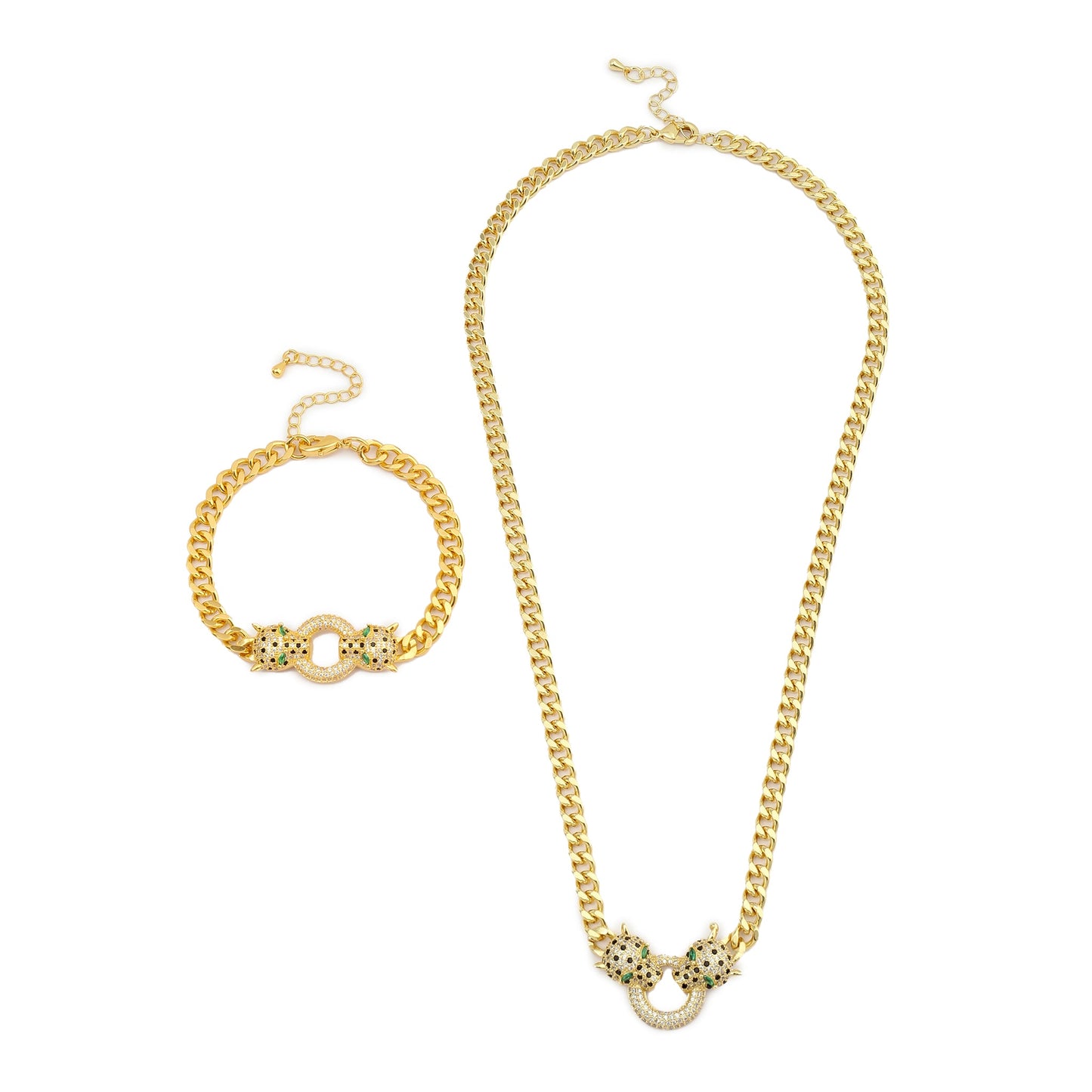 Amara Bracelet and Necklace Combo - Gold