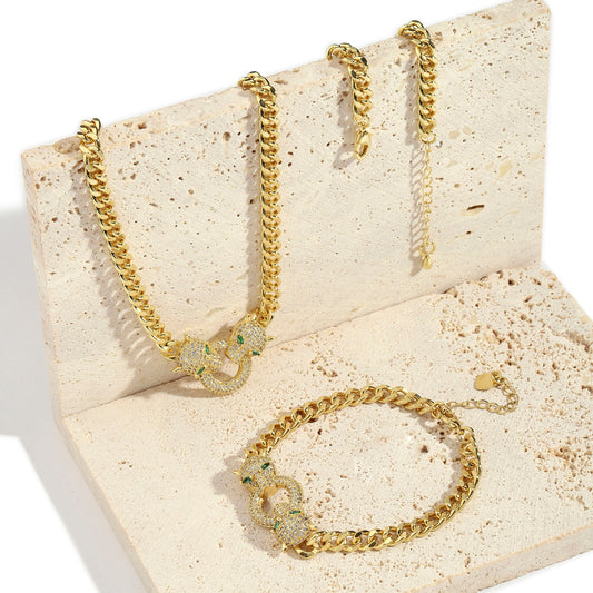 Aria Bracelet and Necklace Combo - Gold