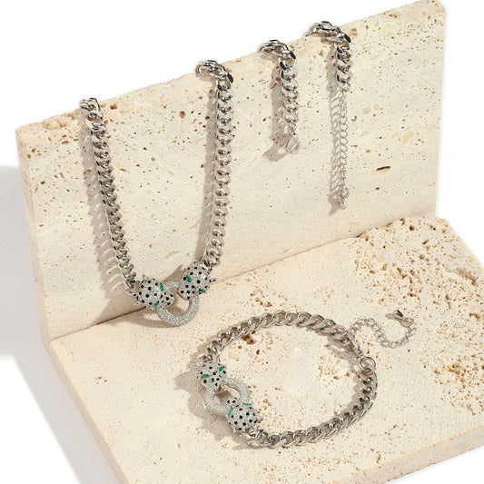 Amara Bracelet and Necklace Combo - Silver