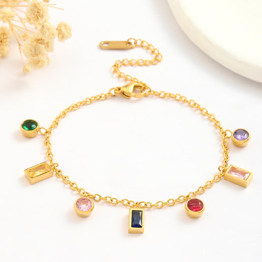 Sparkling Multicolor Charm Bracelet