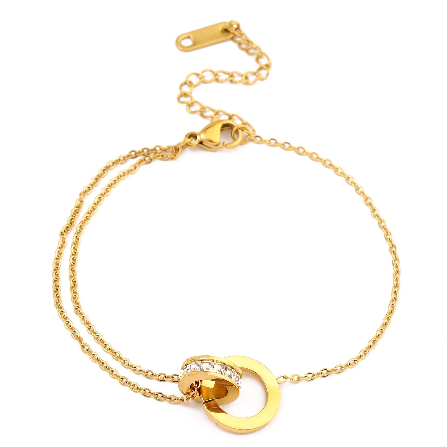 Circle Linked Gold Bracelet