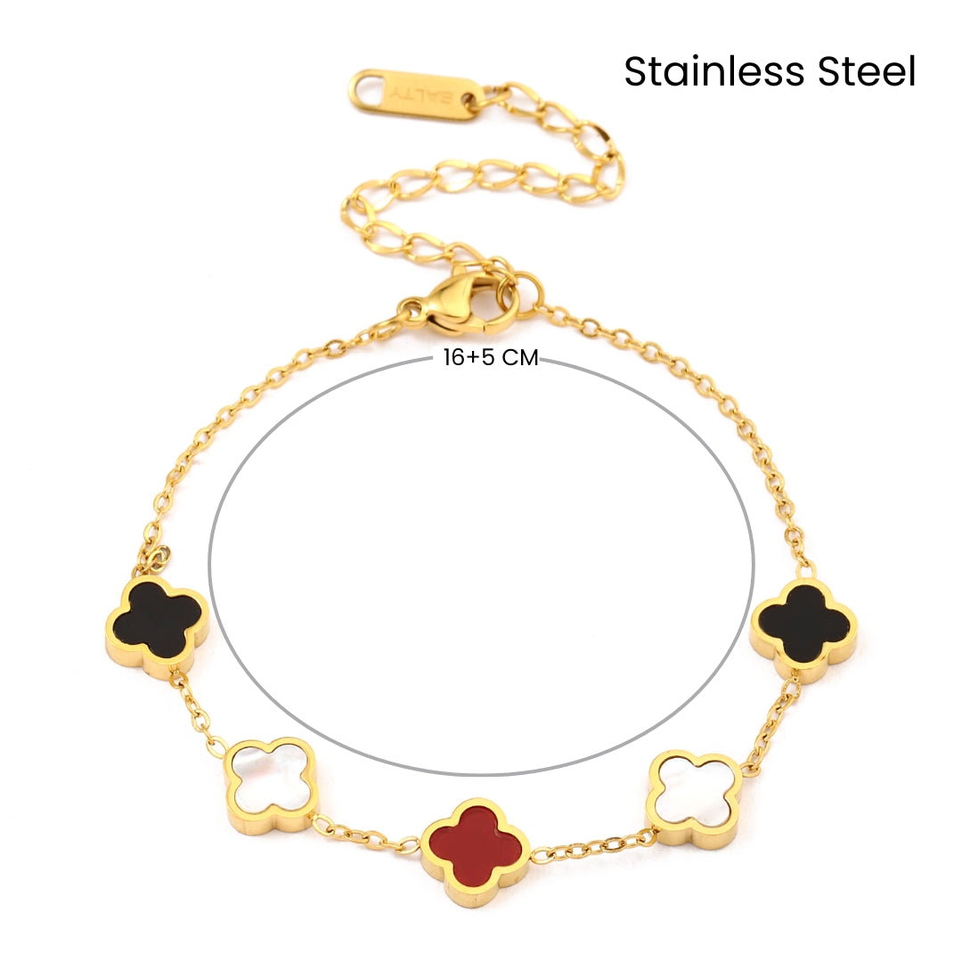 Cherish Clover Multicolor gold Bracelet