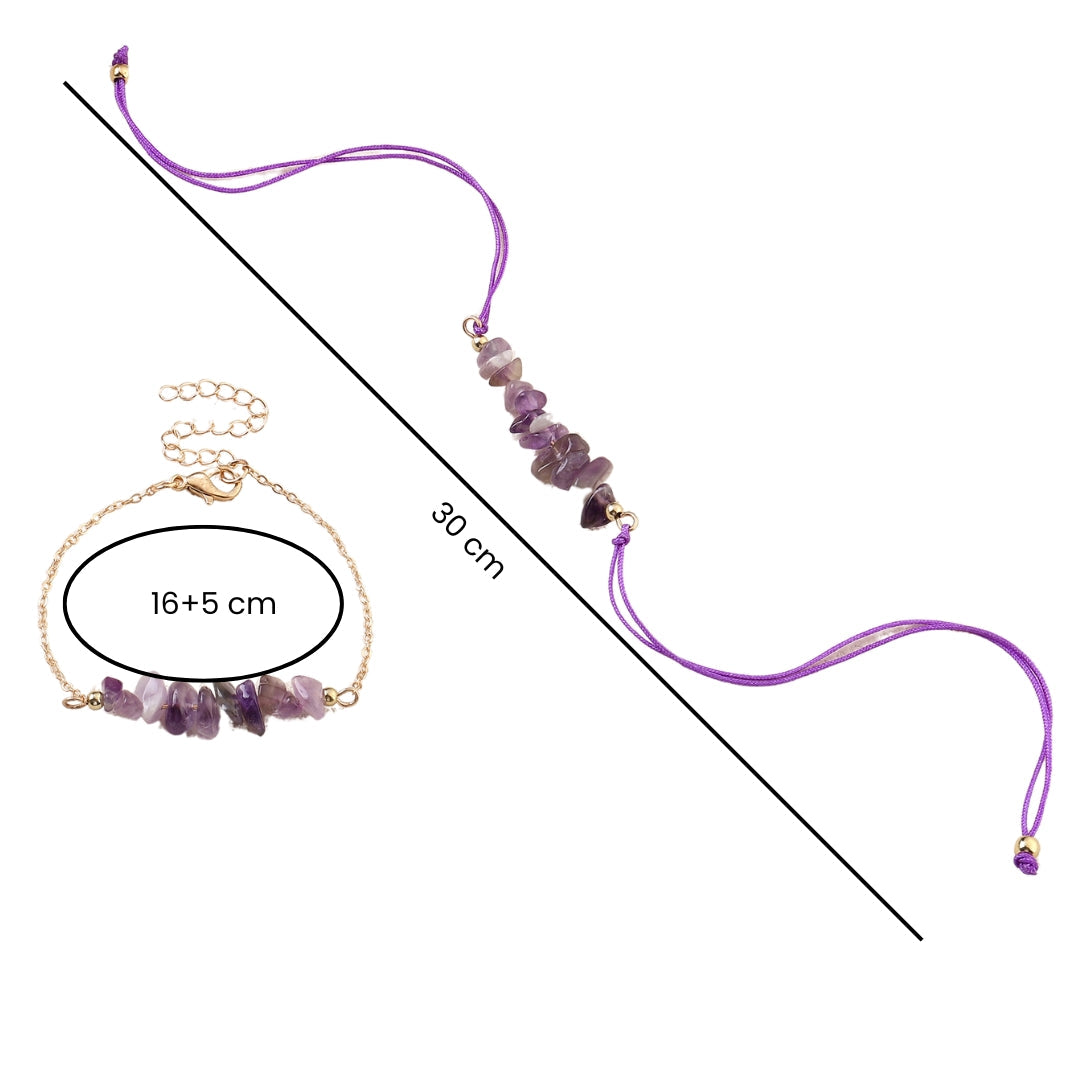 Amethyst Rakhi for Bhaiya and Bhabhi