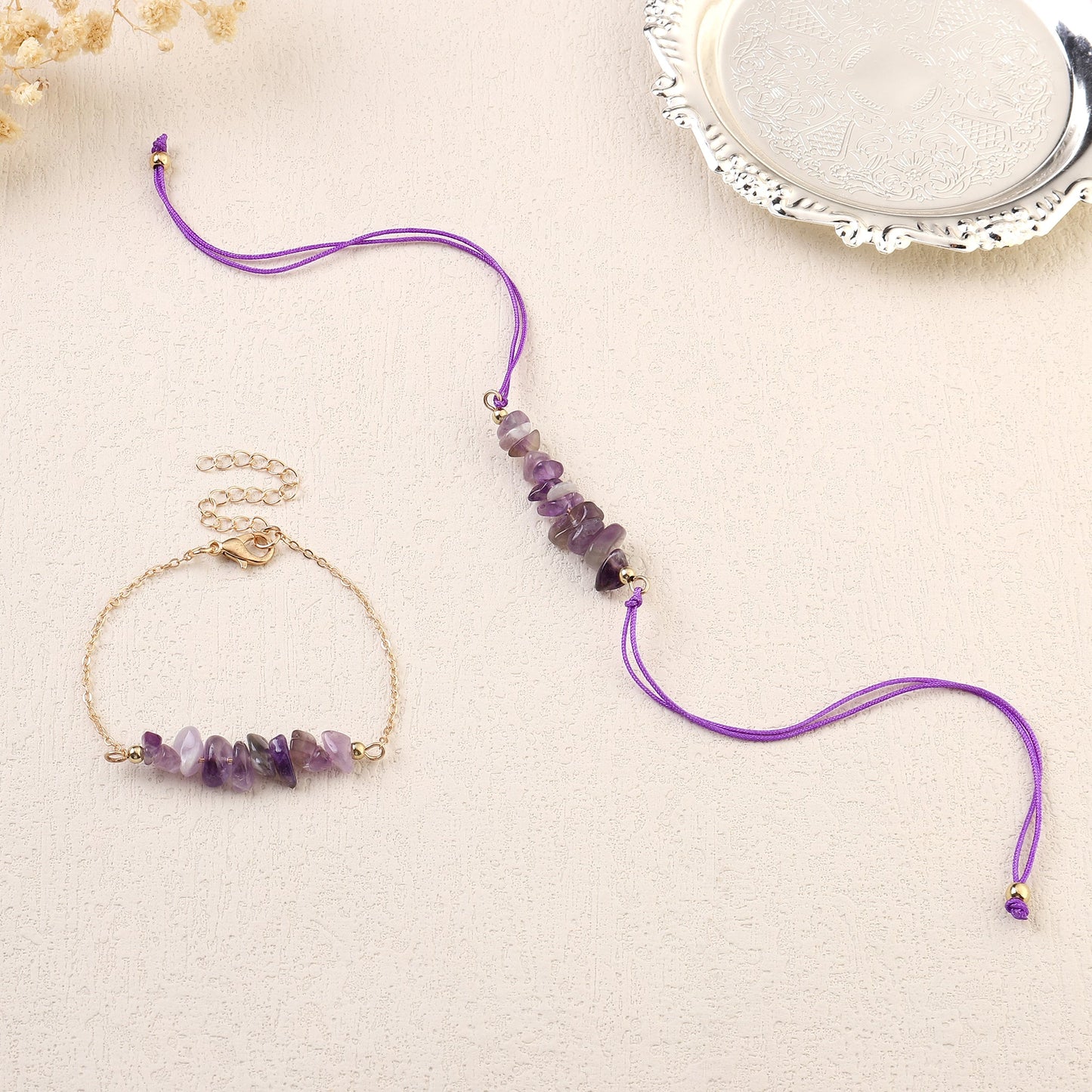 Amethyst Rakhi for Bhaiya and Bhabhi