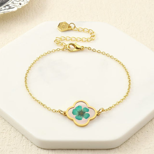 Tranquil Resin Gold Bracelet - Blue