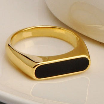 Tribal Gold Black Ring