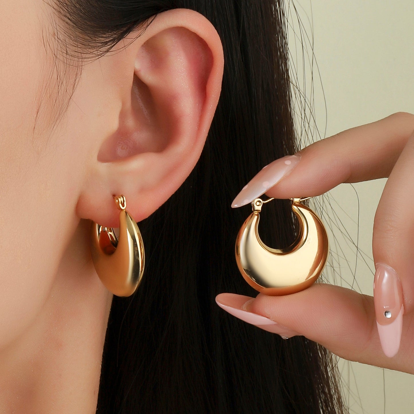 Baggy Gold Hoop Earring