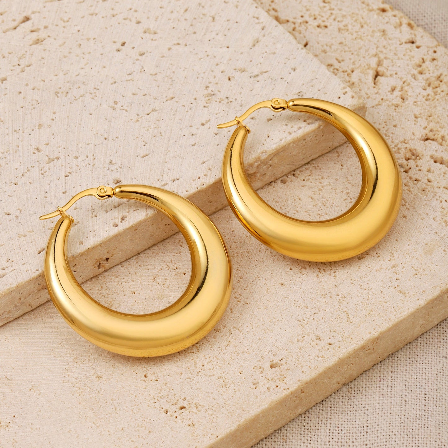 Cherubic Gold Hoop Earring