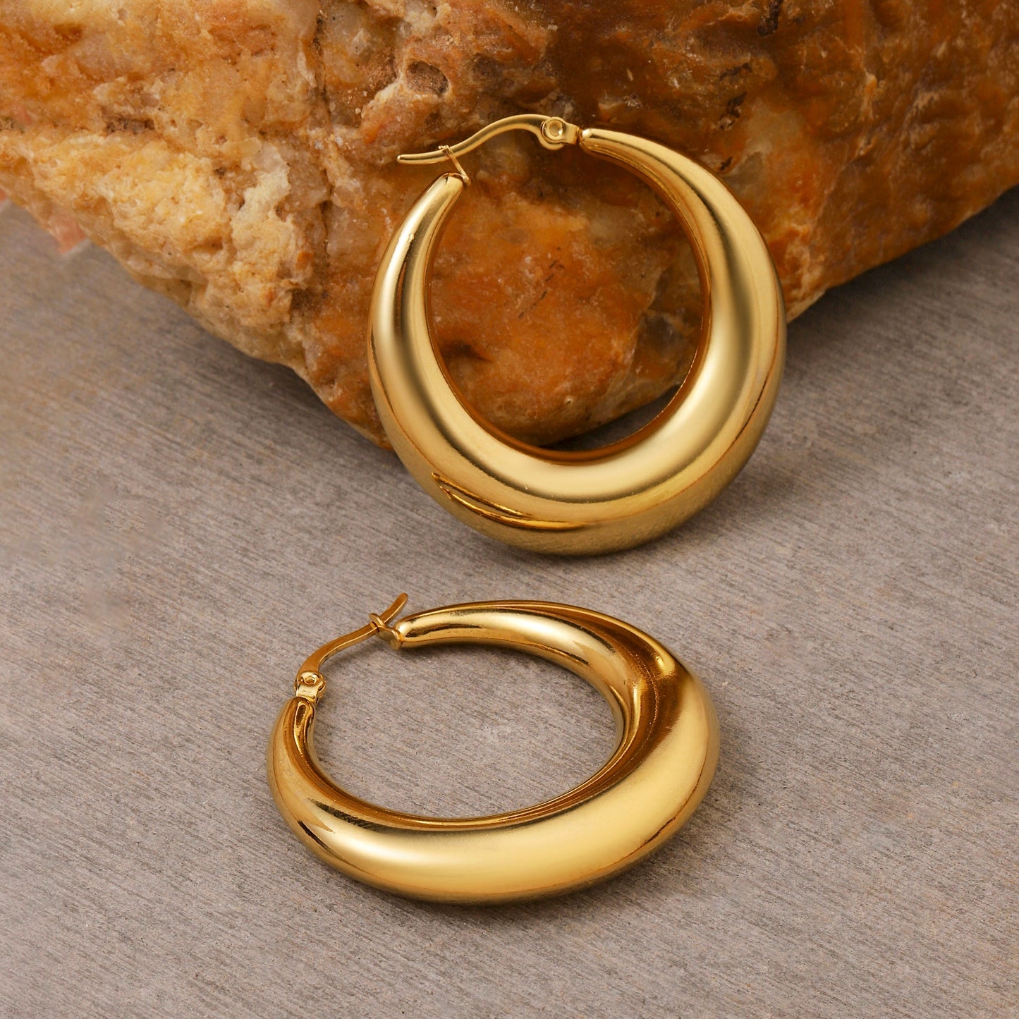 Cherubic Gold Hoop Earring