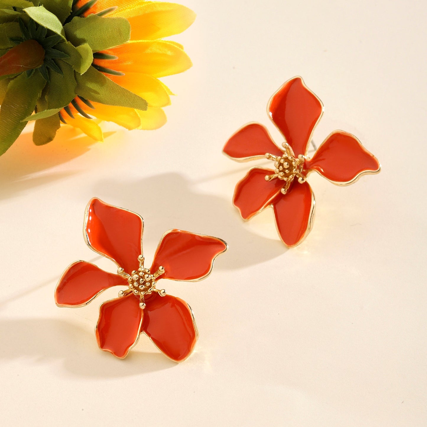 Colossal Orange Luxury Gold Earring