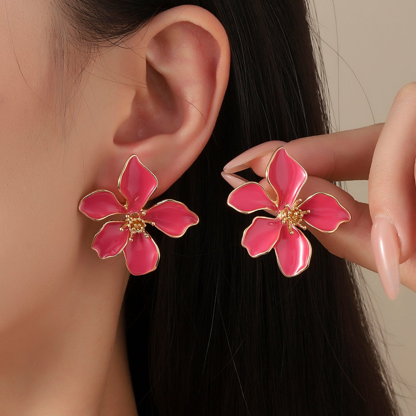 Colossal Pink Luxury Gold Earring