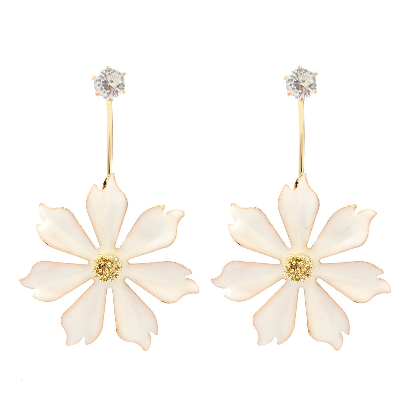 White Spring Luxury Gold Earring