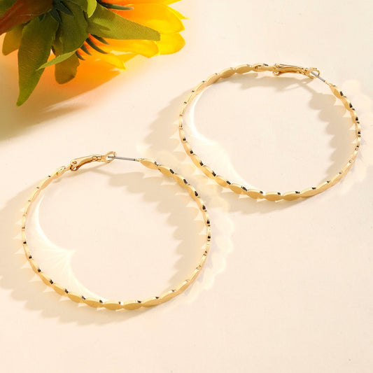 Bucolic Big Gold Hoop Earring