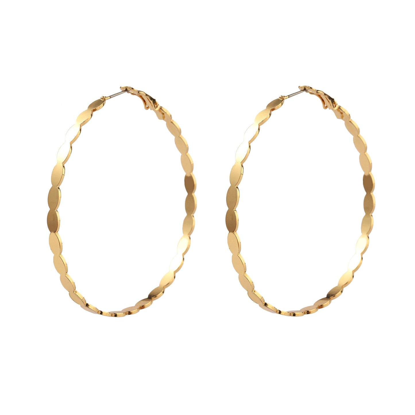 Bucolic Big Gold Hoop Earring