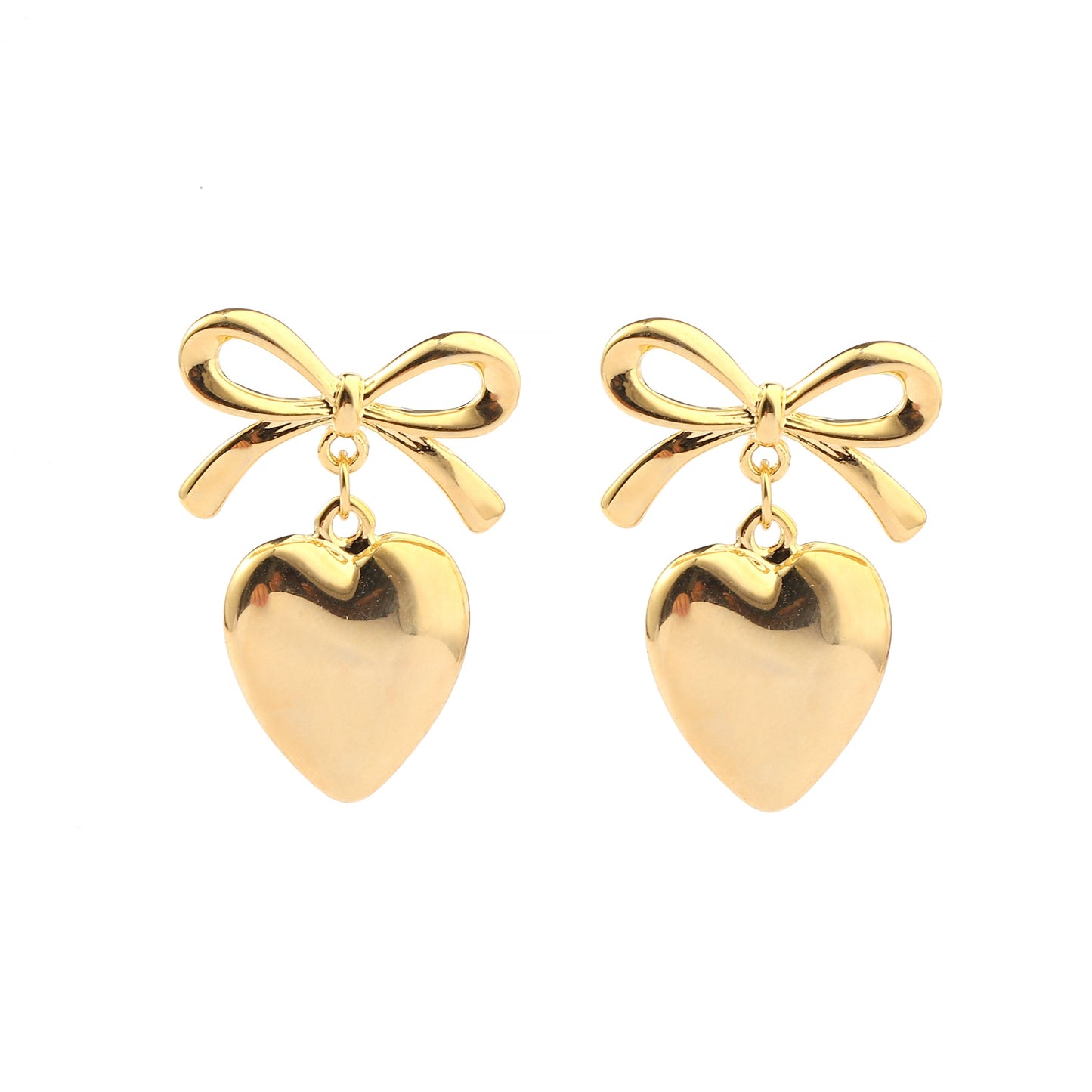 Tactile Heart Gold Earring