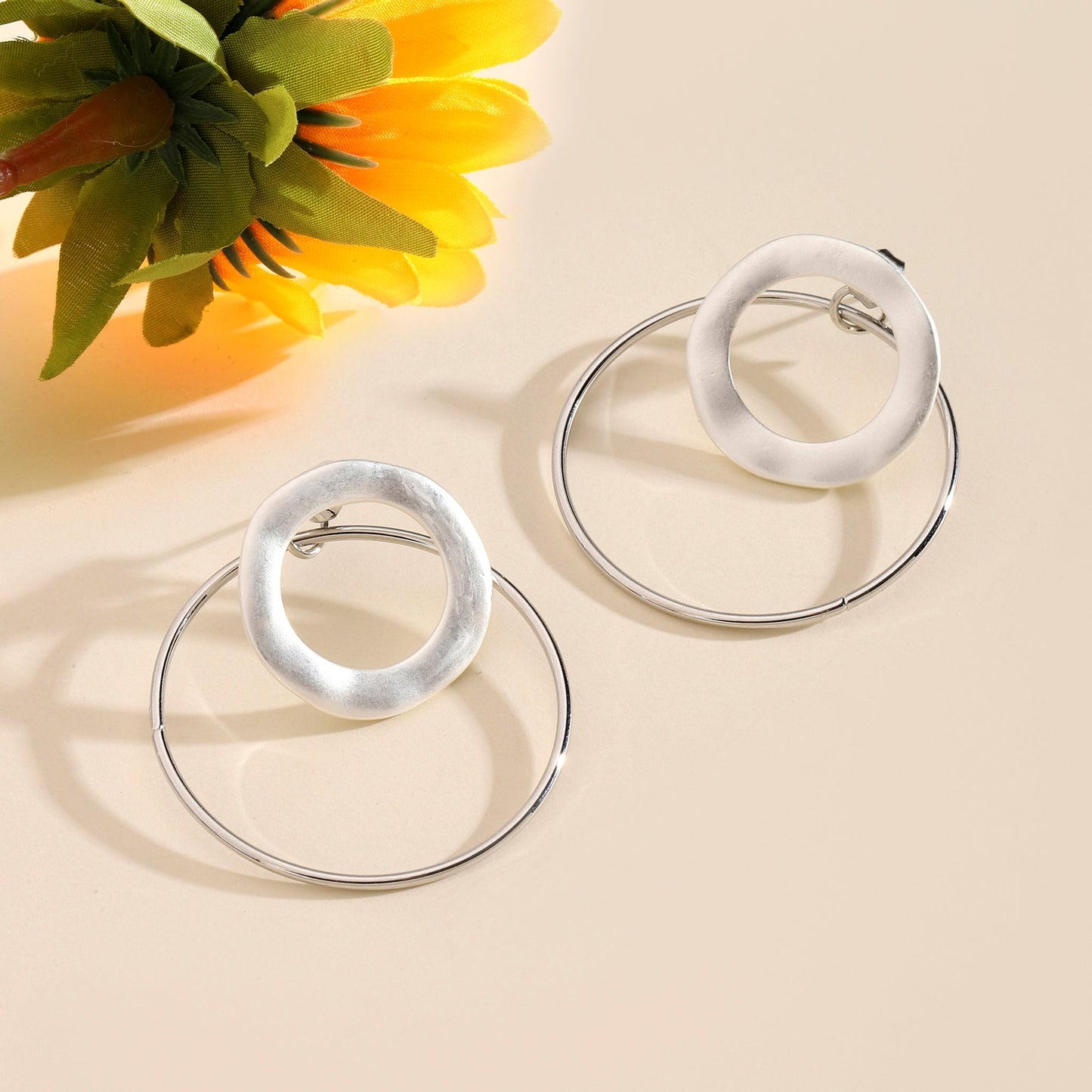 Veracity Round Silver Earring