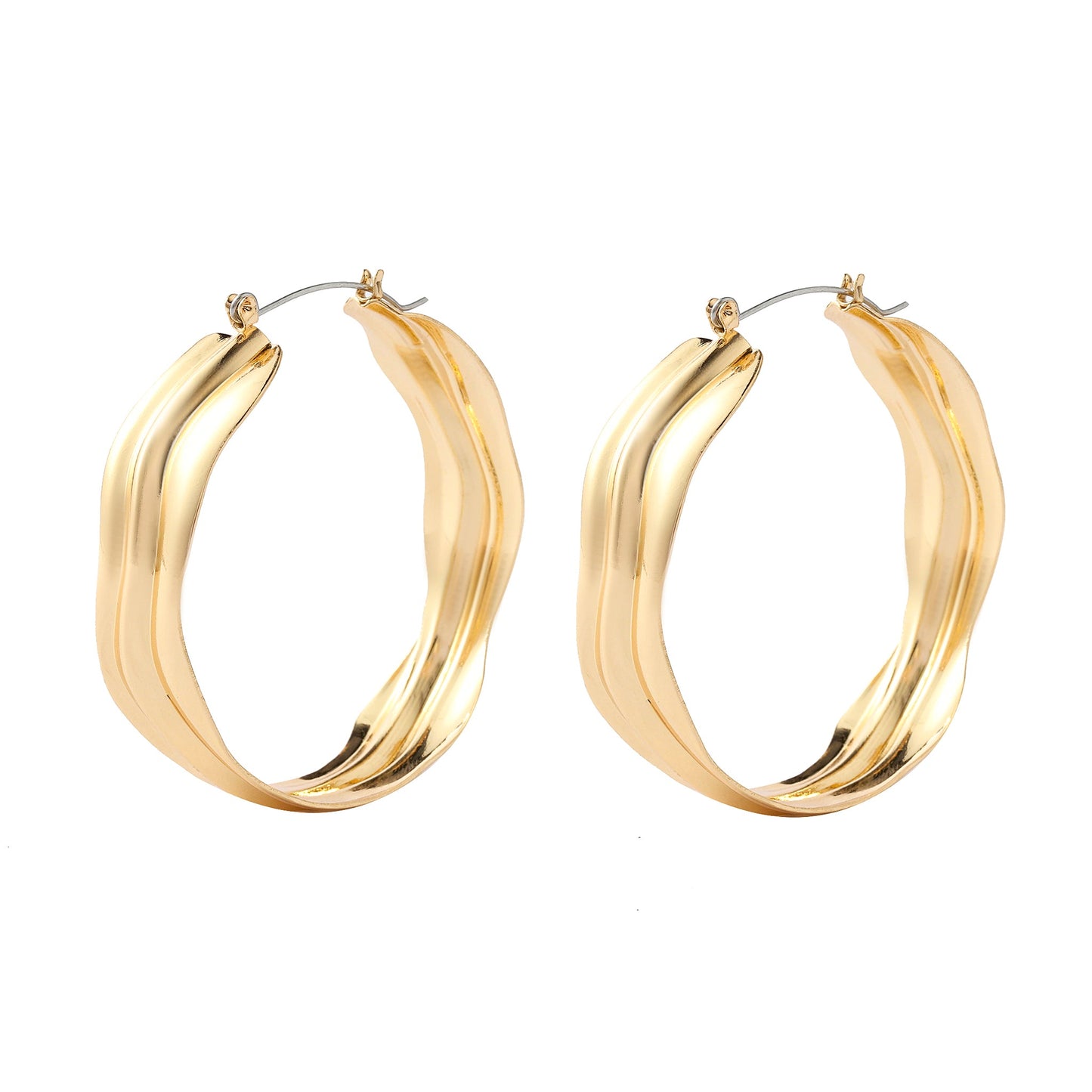 Craggy Big Gold Hoop Earring