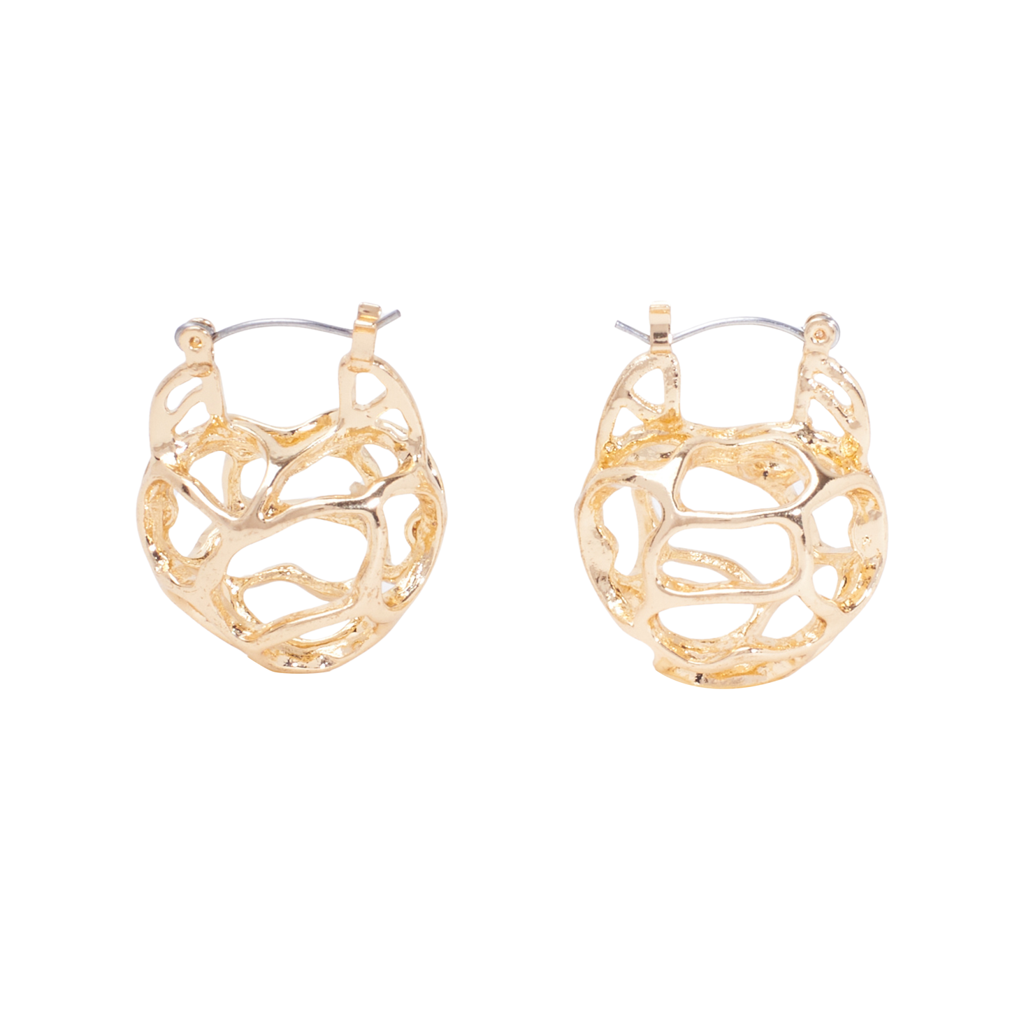 Abstract See Through Gold Earring