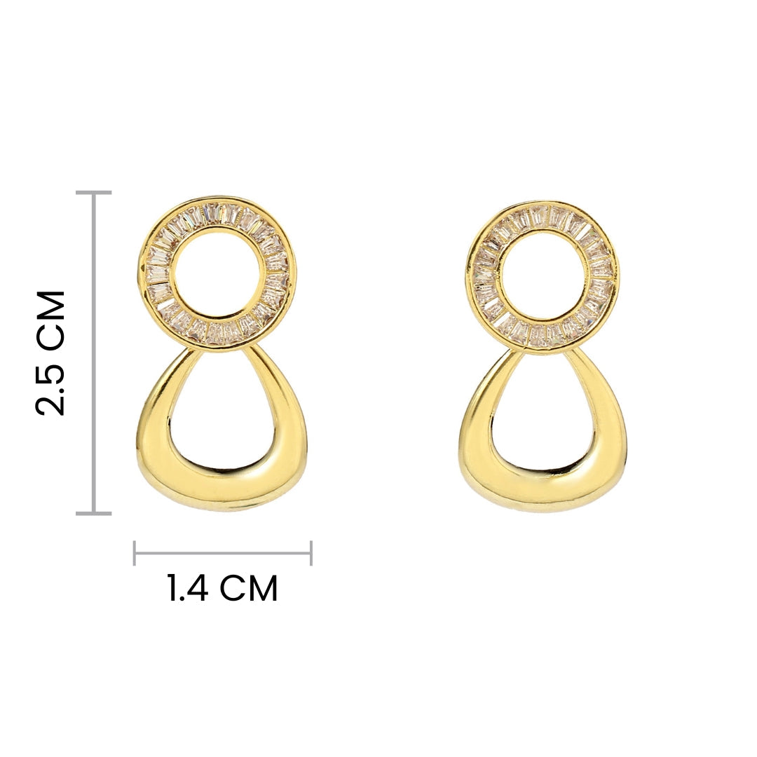 Yume Crystal Round Gold Earring