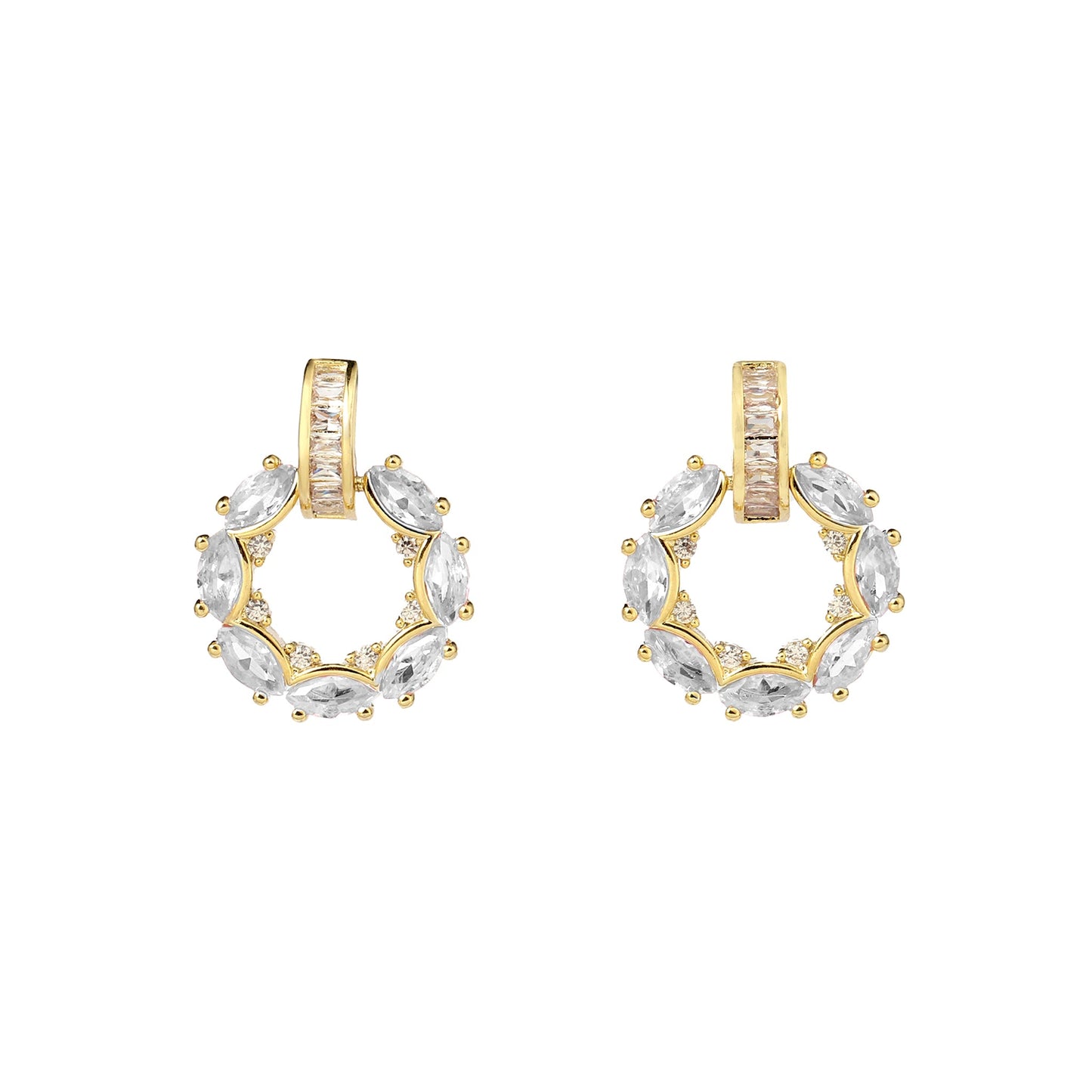 Clara Diamond Round Crystal Earring