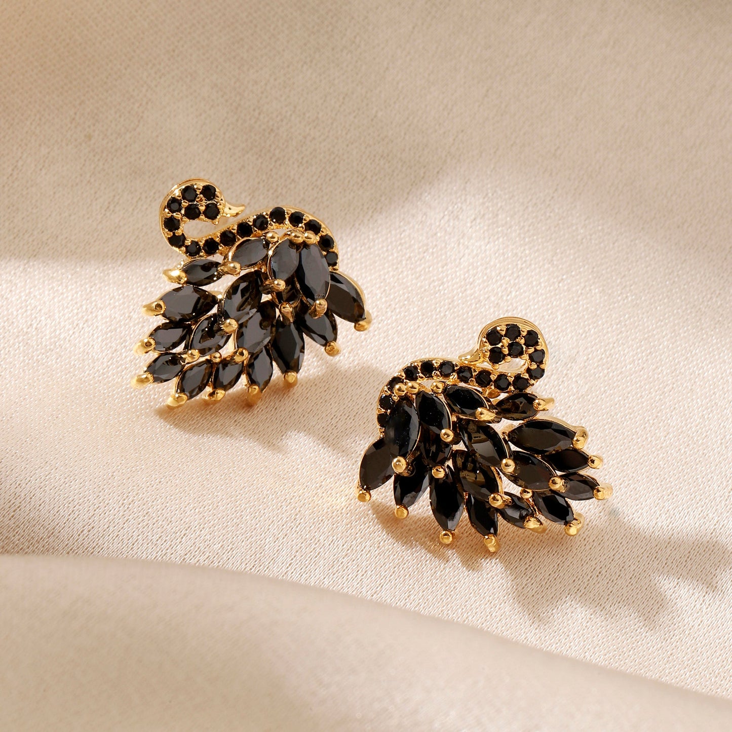 Swan Lake Black Earrings