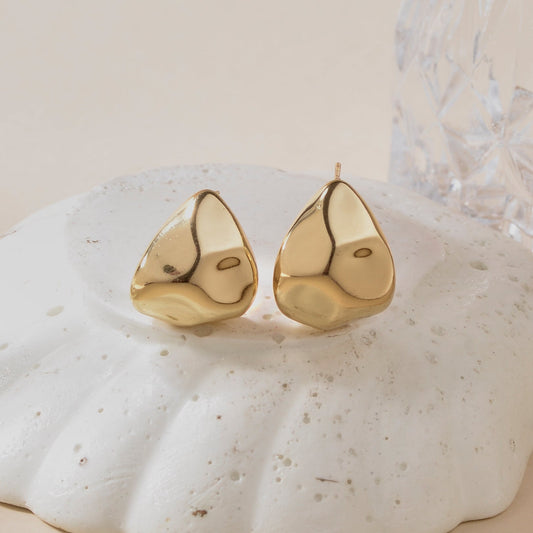 Angular Elegance Gold Earrings