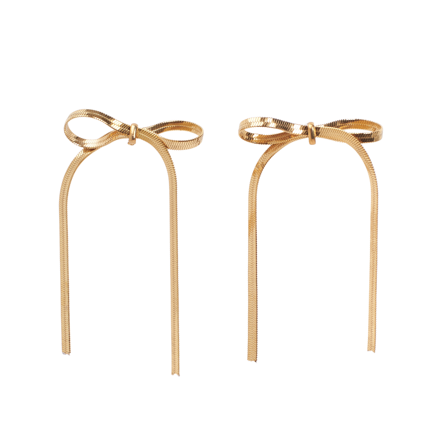 Bow Adorned Gold Earrings