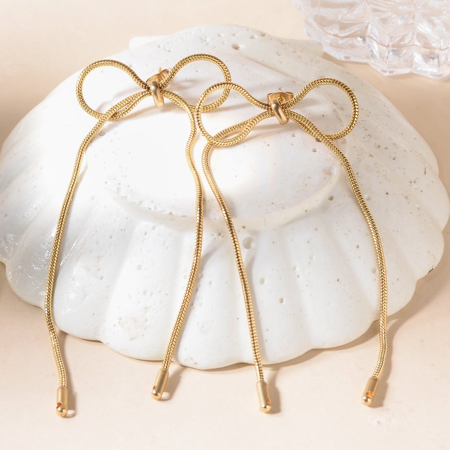 Tied Ribbon Gold  Earrings