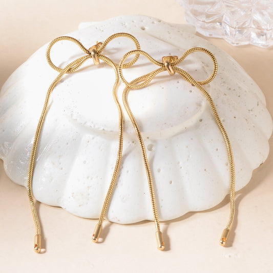 Tied Ribbon Gold  Earrings