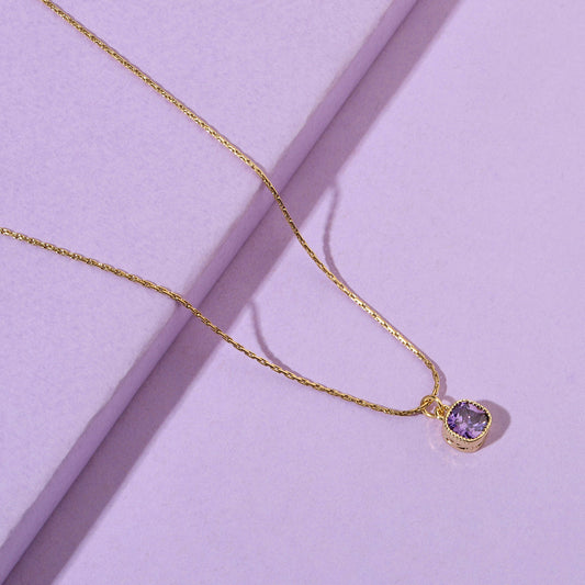 Dainty Golden Stoned Diamond Elegance Pendant