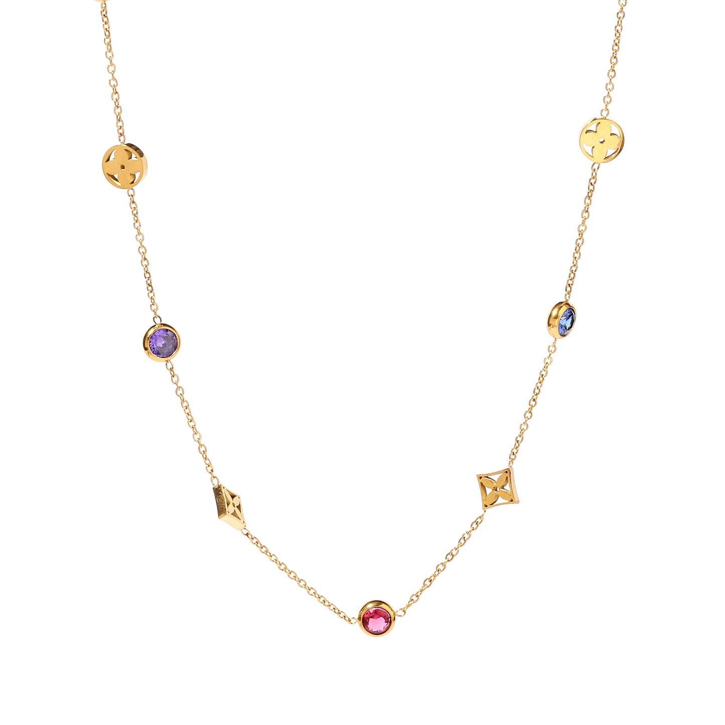 Tranquility Multicolor Gold Necklace