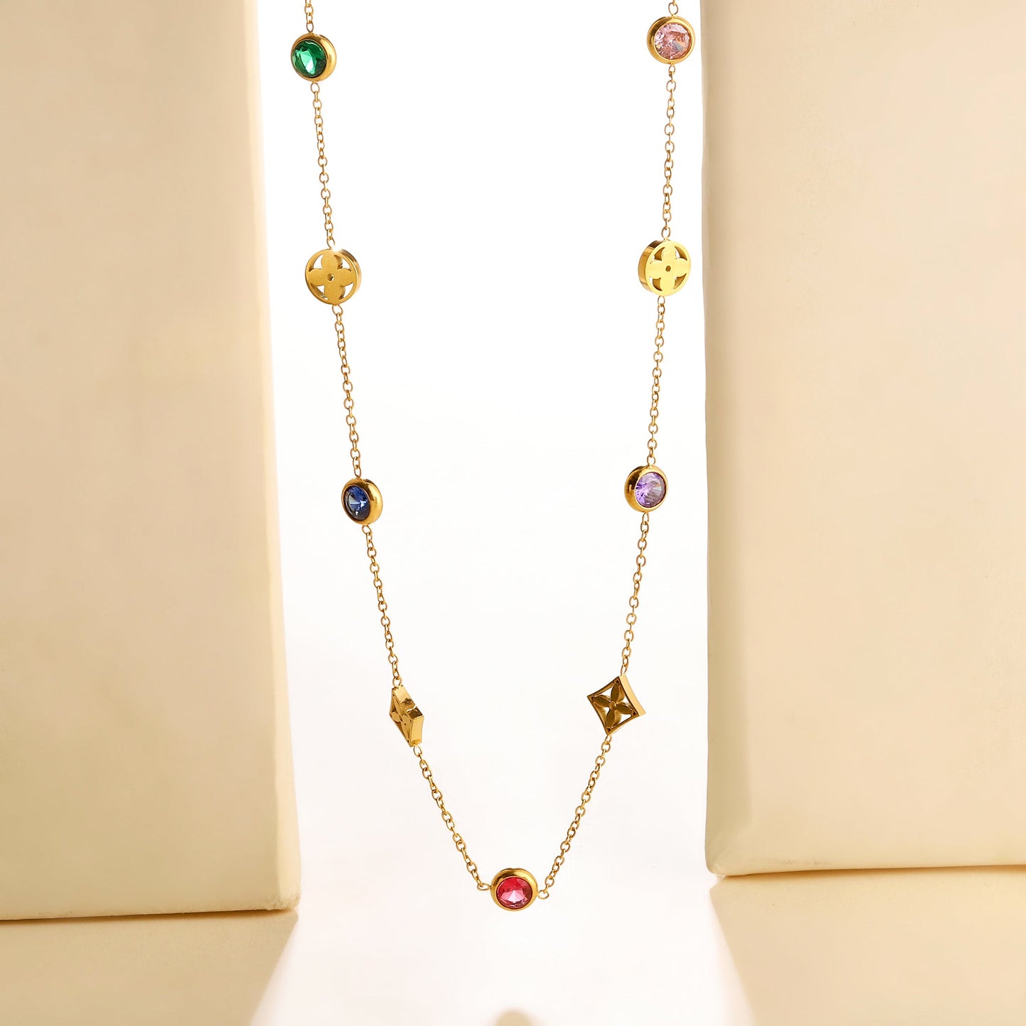 Tranquility Multicolor Gold Necklace