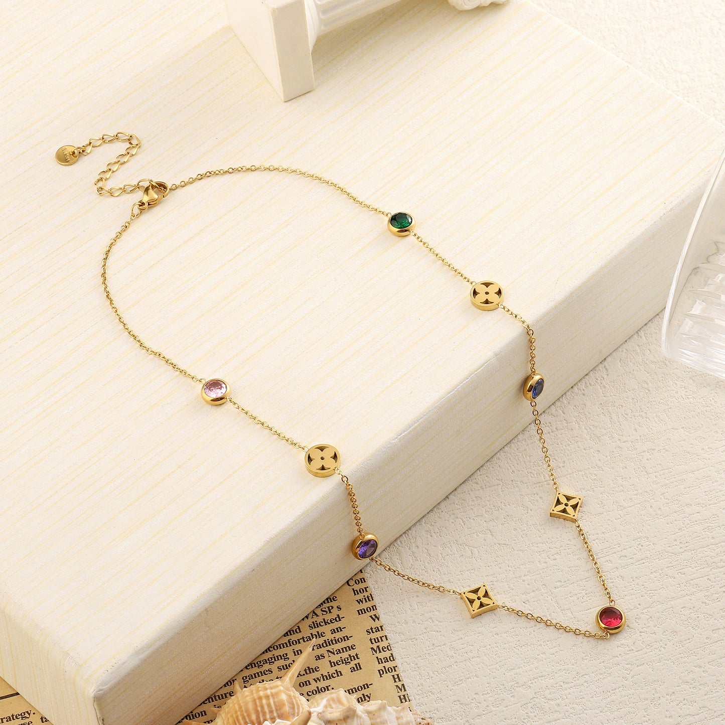 Tranquility Multicolor Gold Necklace