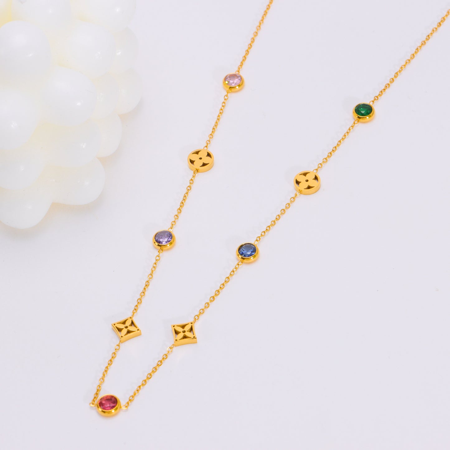 Tranquility Multicolor Gold Necklace