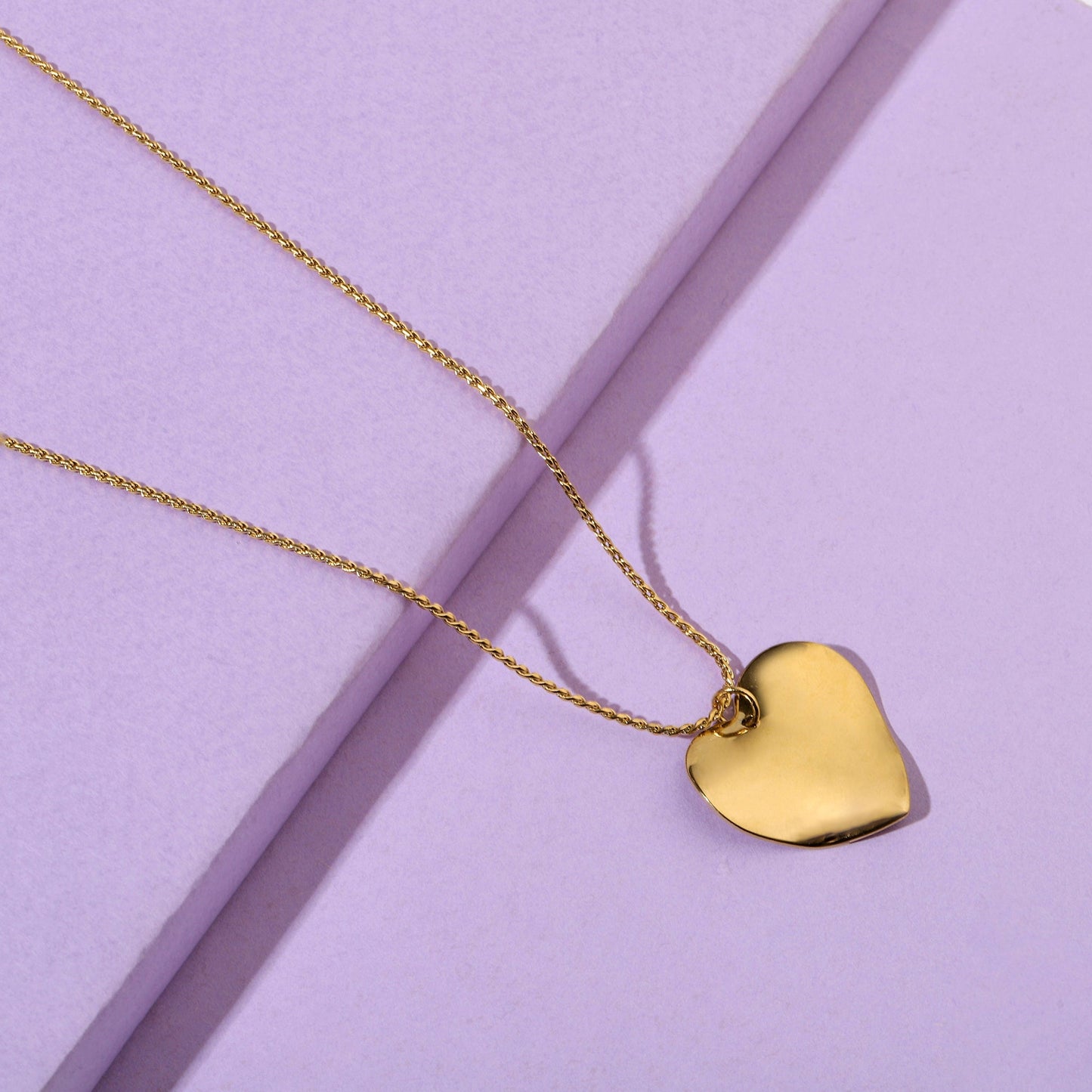 Croocked Heart Gold Necklace