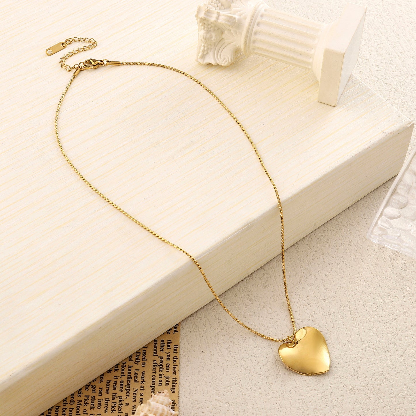 Croocked Heart Gold Necklace