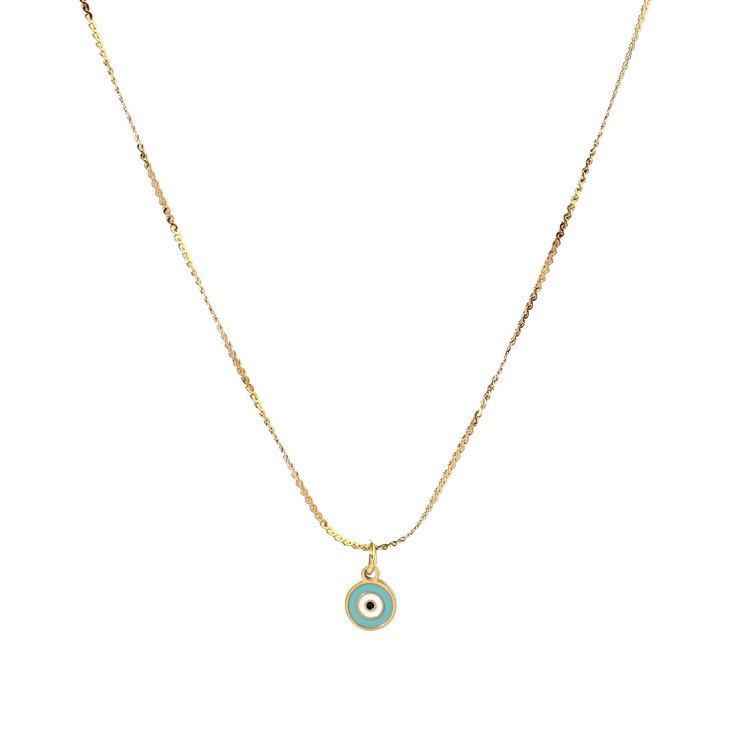 Blue Gold Round Necklace