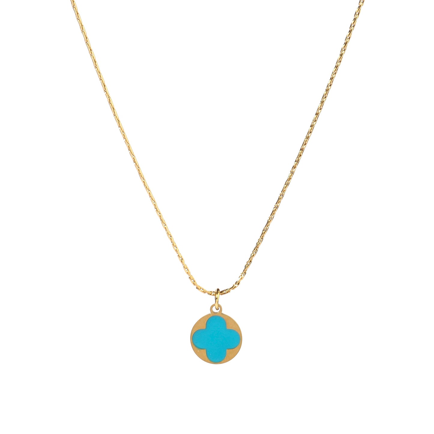 Blue Clover Gold Necklace