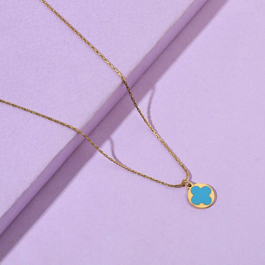 Blue Clover Gold Necklace