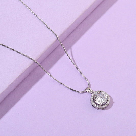 The Solitaire Silver Necklace