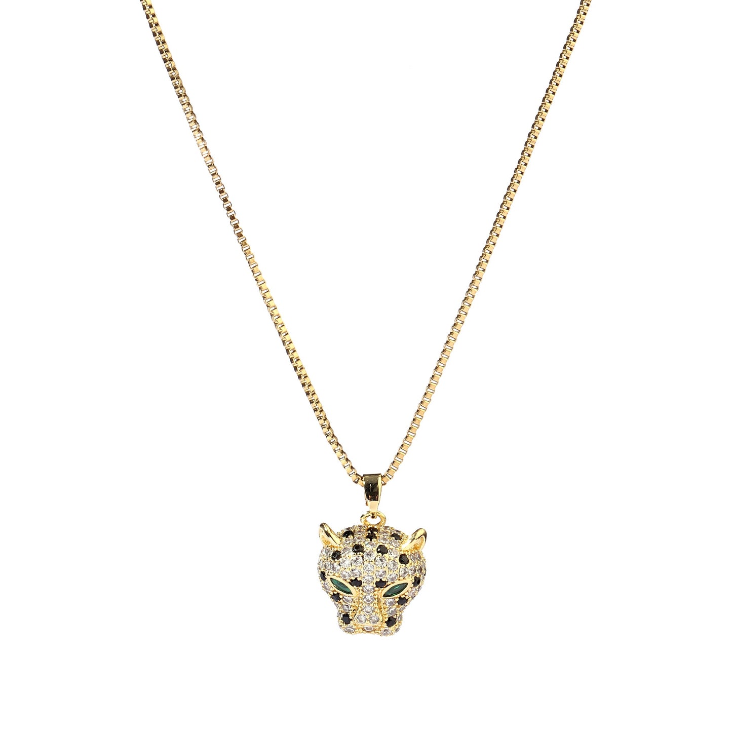 Studded Panther Gold Necklace