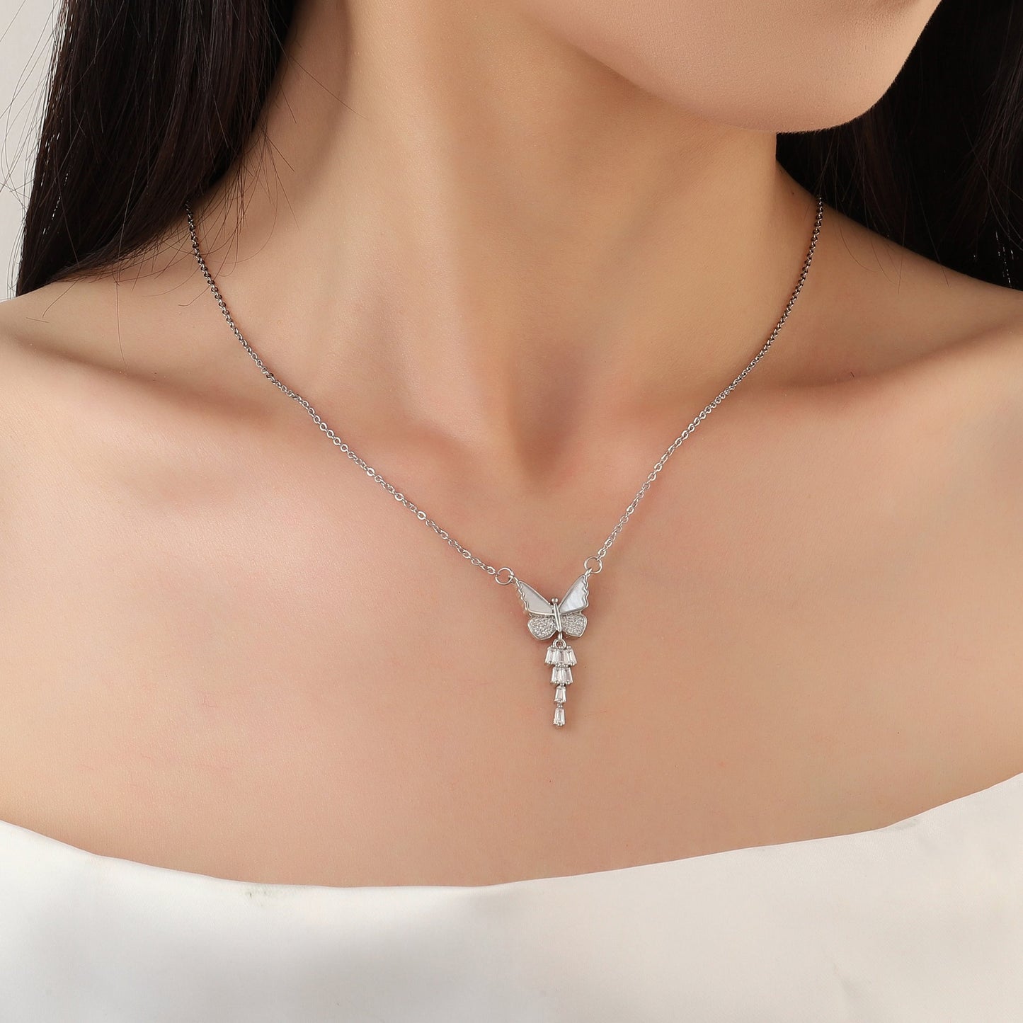 Avra Butterfly Silver Necklace