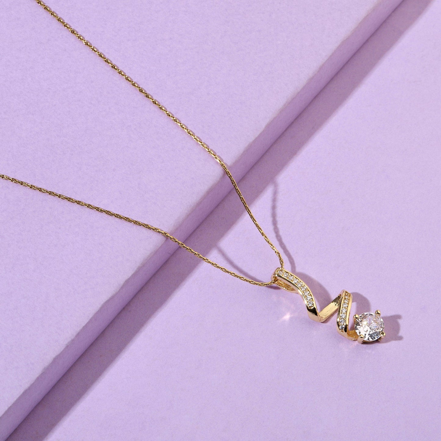 Unwrap Solitaire Gold Necklace