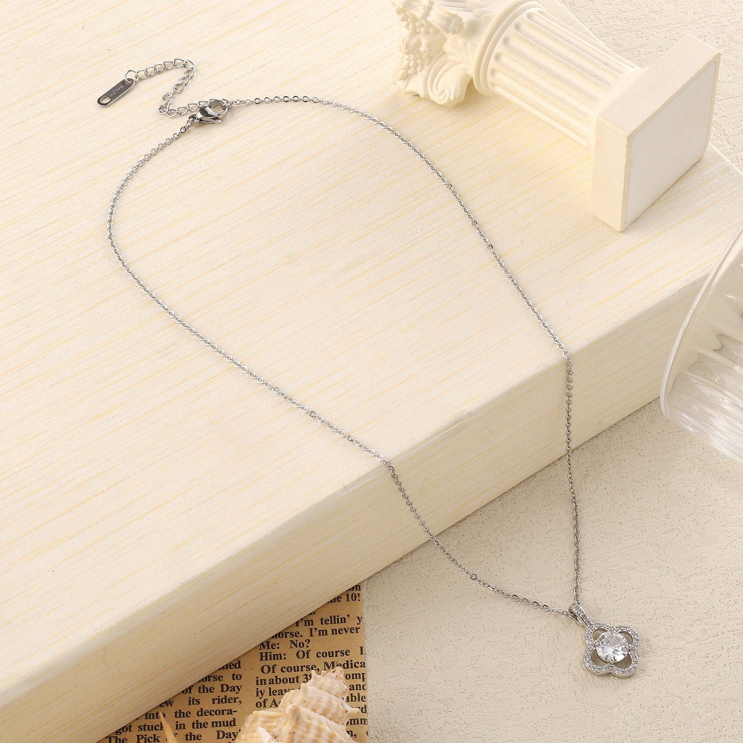 Bauble Crystal Clover Necklace