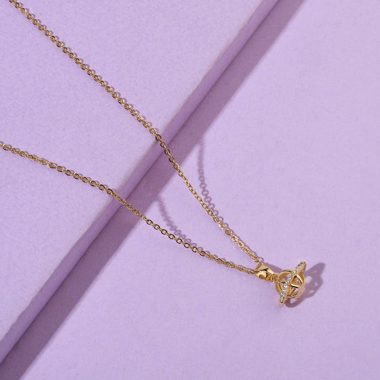 Studded Orbit Gold Necklace