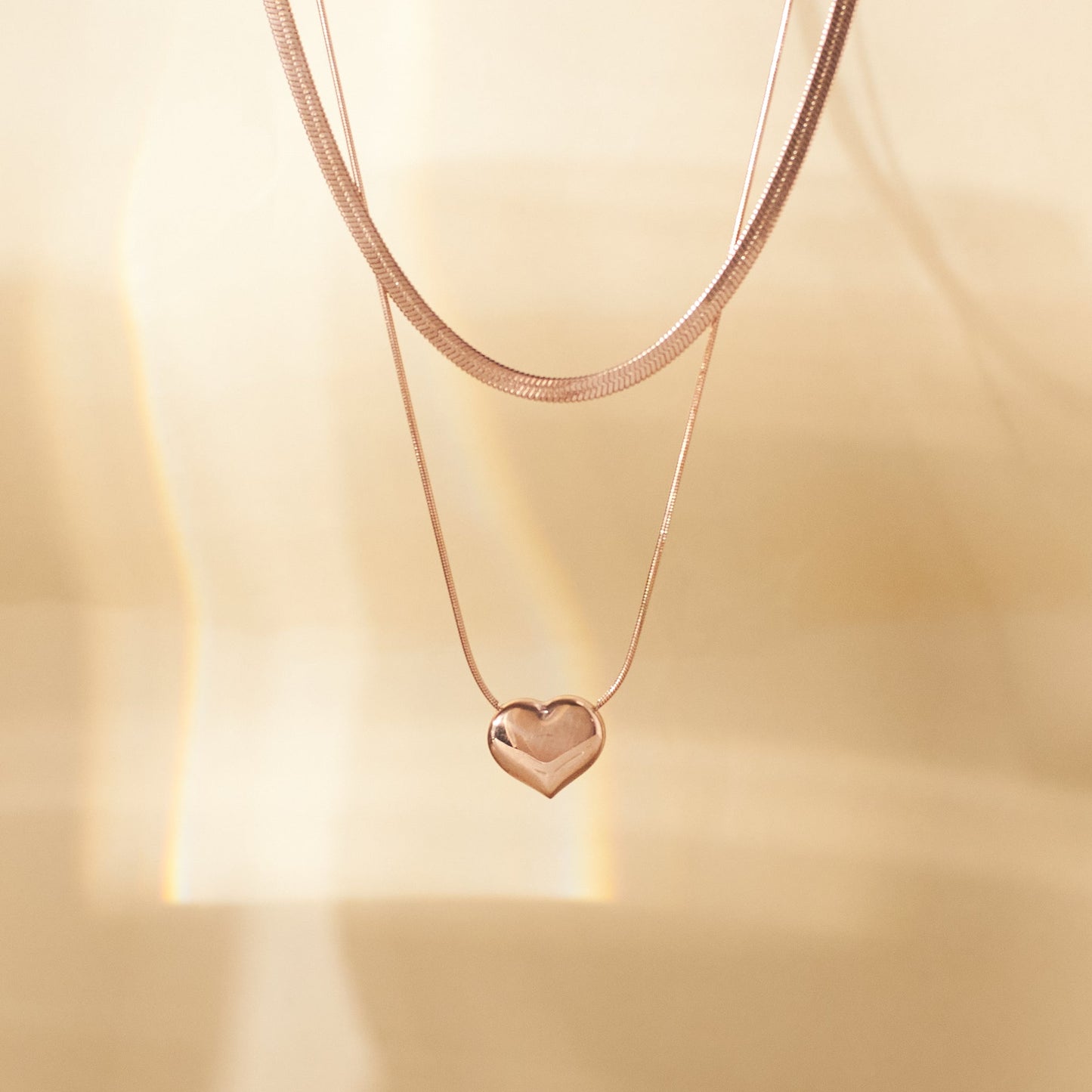 Amour Heart  Gold Necklace