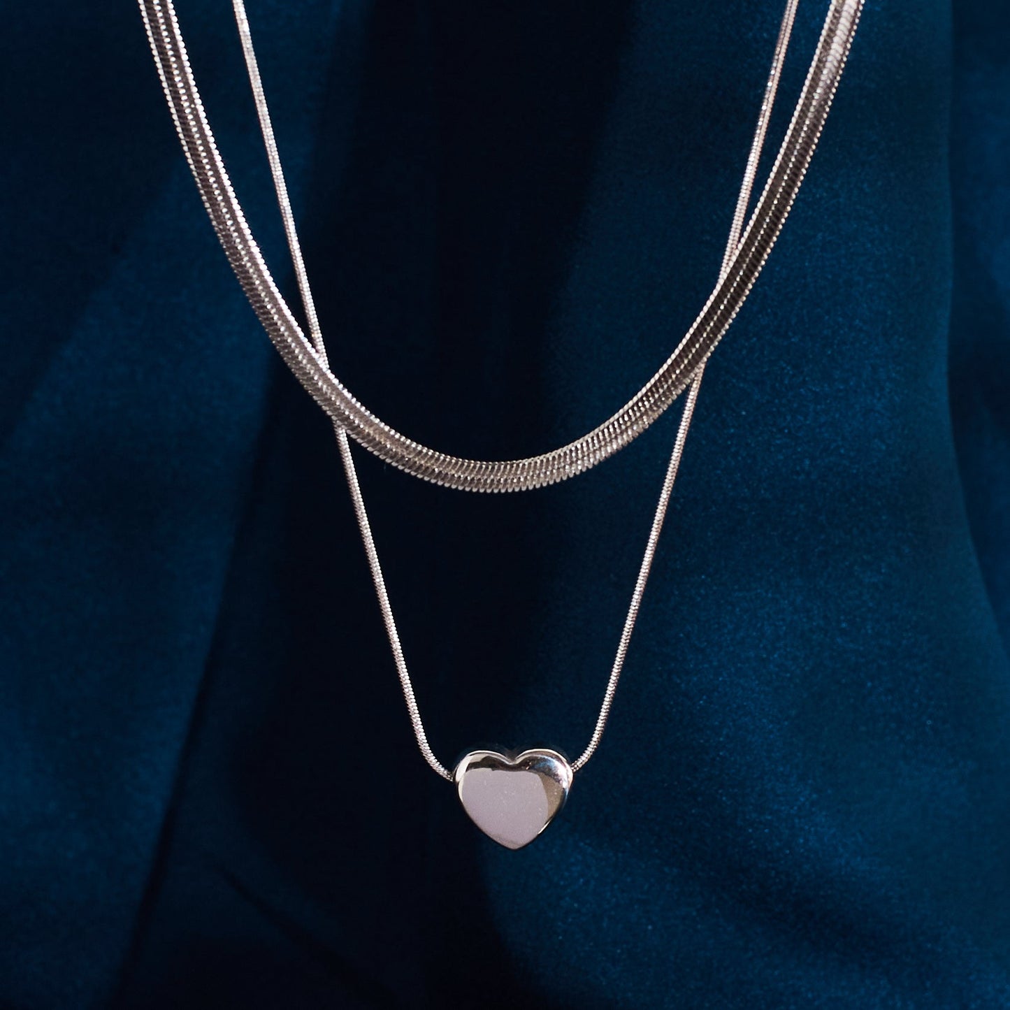 Amour Heart Silver Necklace